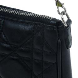 مملوكة مسبقًا Dior Black Lambskin Cannage Pochette
