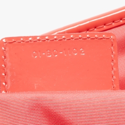 Dior Coral Pink/Beige Cannage Canvas and Patent Leather Medium Panarea Shopper Tote