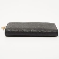 Pre Owned Dior Black/Pink Leather Diorissimo Rencontre Chain Wallet