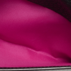Pre Owned Dior Black/Pink Leather Diorissimo Rencontre Chain Wallet