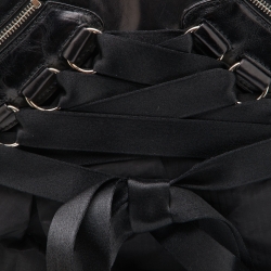 Pre Owned Dior Black Leather and Nylon Corset Ballet Hobo