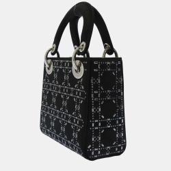 Pre Owned Dior Black Leather Studded Lady Dior Bag