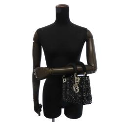 Pre Owned Dior Black Leather Studded Lady Dior Bag