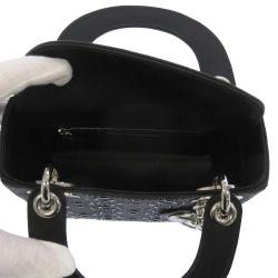Pre Owned Dior Black Leather Studded Lady Dior Bag