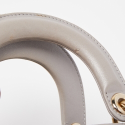 Pre Owned Dior Grey Cannage Leather Mini Lady Dior Tote