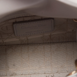 Pre Owned Dior Grey Cannage Leather Mini Lady Dior Tote