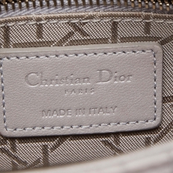 Pre Owned Dior Grey Cannage Leather Mini Lady Dior Tote
