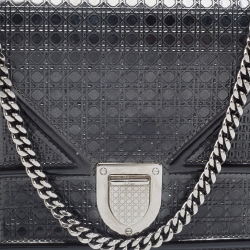 Pre Owned محفظة بسلسلة ديور ديوراما جلد لامع مايكرو كاناج برونزي ميتالك 