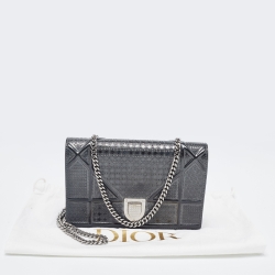 Pre Owned محفظة بسلسلة ديور دي وراما جلد لامع مايكرو كاناج برونزي ميتالك 