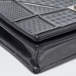 Pre Owned محفظة بسلسلة ديور ديوراما جلد لامع مايكرو كاناج برونزي ميتالك 