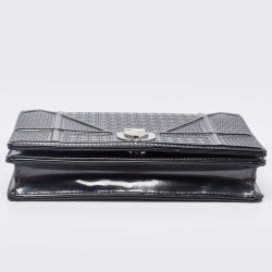 Pre Owned محفظة بسلسلة ديور ديوراما جلد لامع مايكرو كاناج برونزي ميتالك 