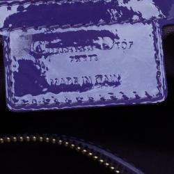Pre Owned Dior Purple Soft Patent Leather Large Shopping Tote