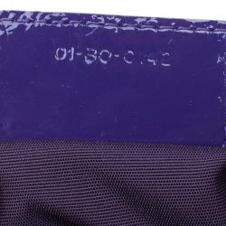 Pre Owned Dior Purple Soft Patent Leather Large Shopping Tote