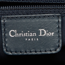 Pre Owned Dior Navy Blue Oblique Canvas and Leather Frame Satchel