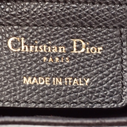 مملوكة مسبقًا Dior Black Grained Leather Saddle Bag