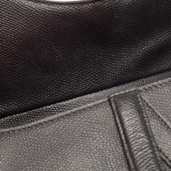 مملوكة مسبقًا Dior Black Grained Leather Saddle Bag