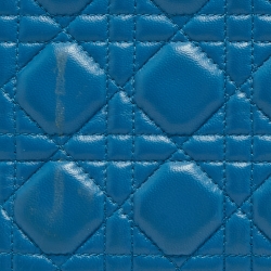 Pre Owned Dior Blue Cannage Leather Medium Lady Dior Tote