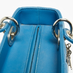 Pre Owned Dior Blue Cannage Leather Medium Lady Dior Tote