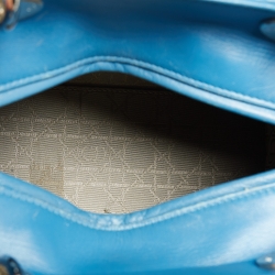 Pre Owned Dior Blue Cannage Leather Medium Lady Dior Tote
