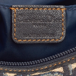 Pre Owned Dior Navy Blue Oblique Canvas and Leather Baguette Bag