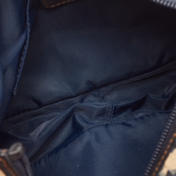Pre Owned Dior Navy Blue Oblique Canvas and Leather Baguette Bag