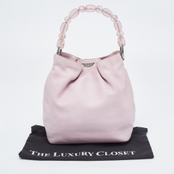 Pre Owned Dior Pink Leather Malice Pearl Hobo