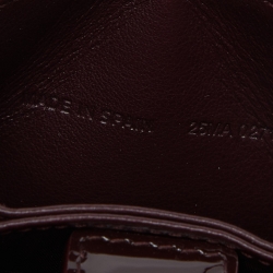 Pre Owned Dior Burgundy Cannage Patent Leather Lady Dior 5 Gusset Card Holder