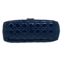 Pre Owned Dior Navy Blue Patent Leather Large Miss Dior Flap Bag