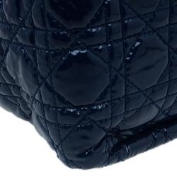 Pre Owned Dior Navy Blue Patent Leather Large Miss Dior Flap Bag