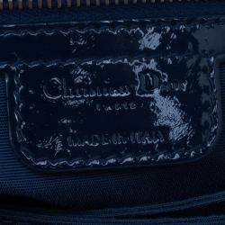 Pre Owned Dior Navy Blue Patent Leather Large Miss Dior Flap Bag