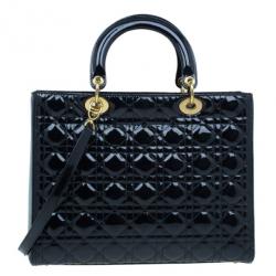 مملوكة مسبقًا Dior Black Patent Large Lady Dior