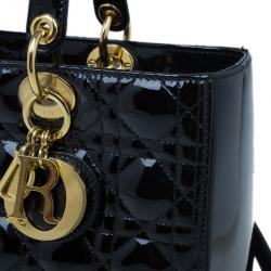 مملوكة مسبقًا Dior Black Patent Large Lady Dior