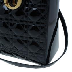 مملوكة مسبقًا Dior Black Patent Large Lady Dior