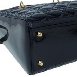 مملوكة مسبقًا Dior Black Patent Large Lady Dior