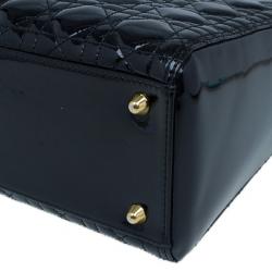 مملوكة مسبقًا Dior Black Patent Large Lady Dior