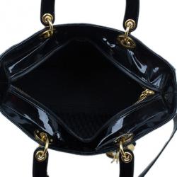 مملوكة مسبقًا Dior Black Patent Large Lady Dior