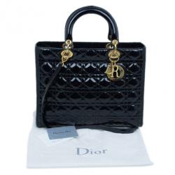 مملوكة مسبقًا Dior Black Patent Large Lady Dior