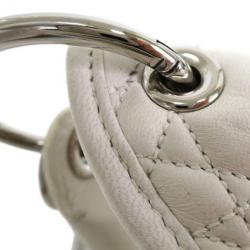 Pre Owned Dior White Leather Cannage Large Hobo