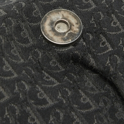 Pre Owned Dior Black Oblique Canvas and Leather Buckle Flap Hobo