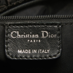 Pre Owned Dior Black Oblique Canvas and Leather Buckle Flap Hobo