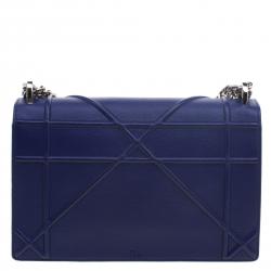 Dior Blue Leather Medium Diorama Shoulder Bag