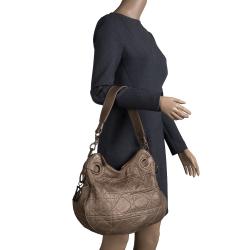 Pre Owned حقيبة ديور جلد كاناج بنية ميتالك