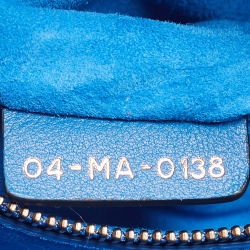 Pre Owned Dior Blue Leather Mini Mosaic of Mirrors Lady Dior Tote