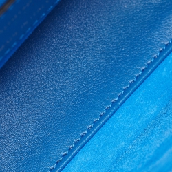 Pre Owned Dior Blue Leather Mini Mosaic of Mirrors Lady Dior Tote