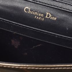 Pre Owned Dior Gold Micro Cannage Patent Leather Baby Diorama Shoulder Bag