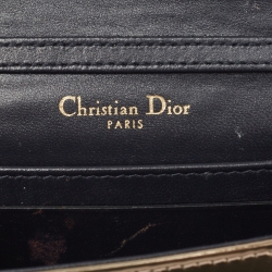 Pre Owned Dior Gold Micro Cannage Patent Leather Baby Diorama Shoulder Bag