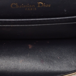 Pre Owned Dior Gold Micro Cannage Patent Leather Baby Diorama Shoulder Bag