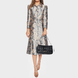 Pre Owned Dior Black Cannage Leather New Lock Flap Chain Bag