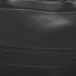 Pre Owned Dior Black Embossed Leather Medium Book Tote