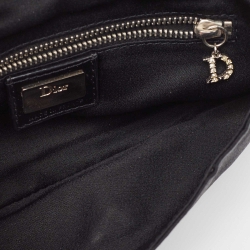 Pre Owned Dior Black Satin Beaded Pouch Wallet